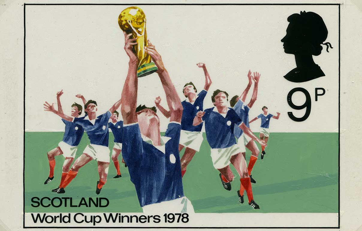 Proposed Scotland Winners World Cup stamp design, revised, 1978