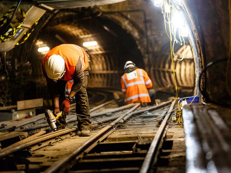 Work underway on the Mail Rail track