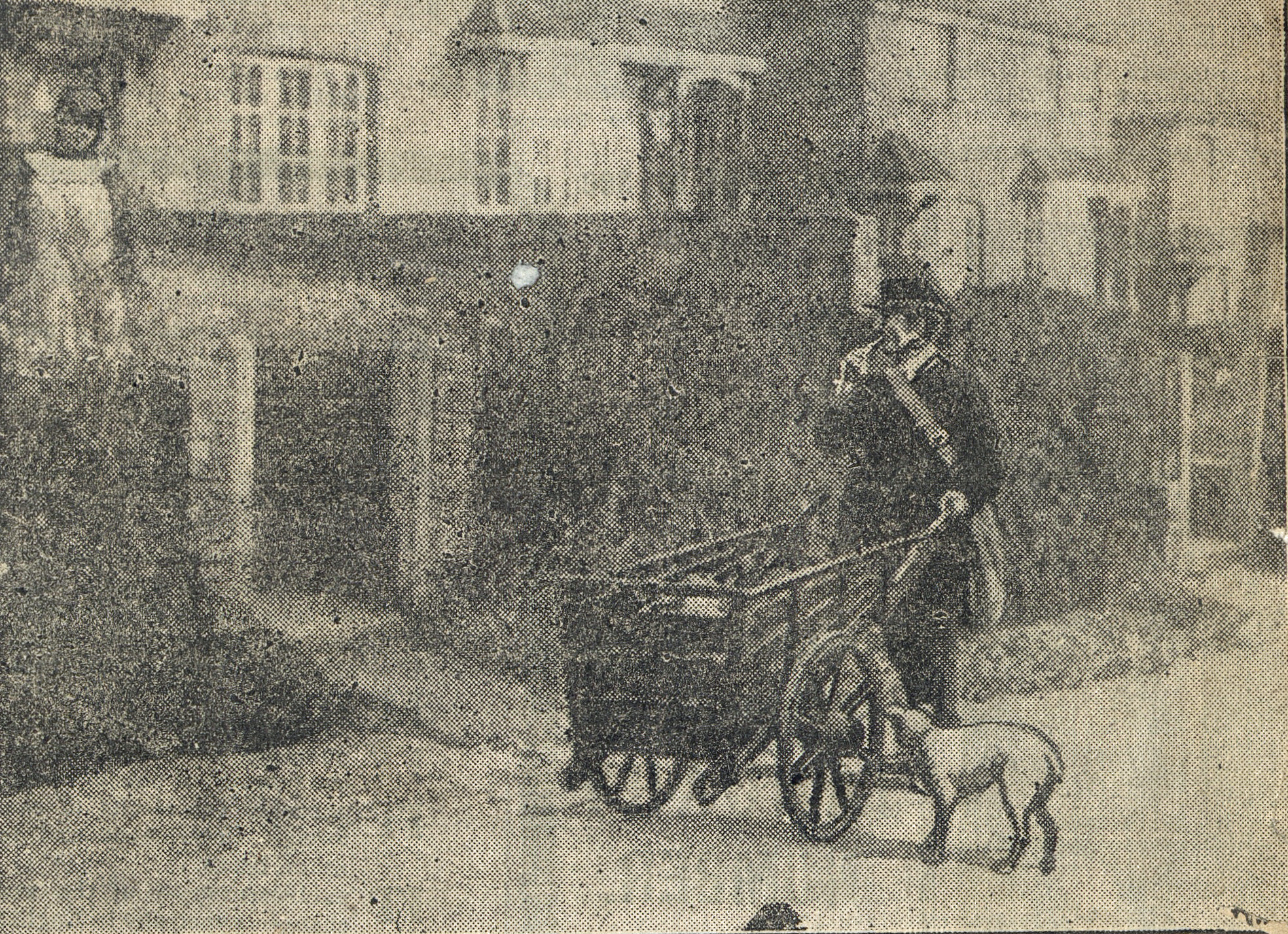 Rural Postman on delivery in Cudworth, Surrey in 1907. Beside collecting and delivering letters, Postmen could also sell stamps and postal orders, and accept telegrams and bank deposits. On entering the village he would blow on his whistle to alert the public to his presence. Unknown publication. (POST 111/60)