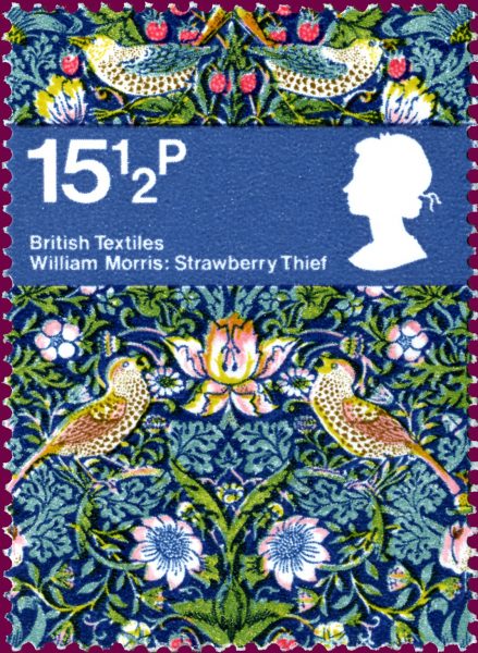 William Morris design of strawberries, birds and flowers.