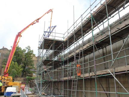 A crane being used in construction of The Postal Museum's archive extension