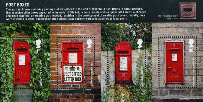 Miniature Sheet, Post Boxes, 2009
