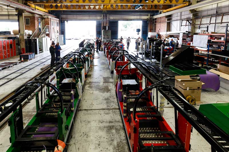 Two carriages ready for engines to be fitted