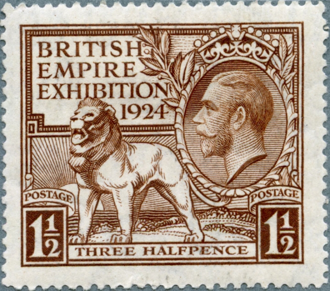 1925 issue, three halfpence value