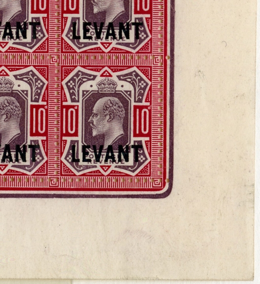 Registration sheet overprinted ‘Levant’