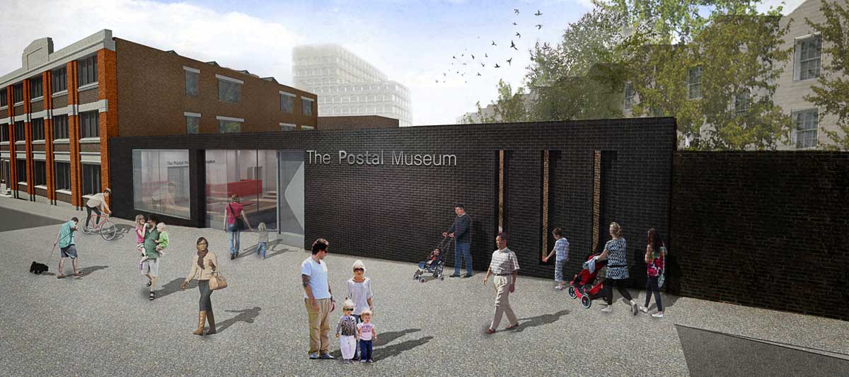 Artist's impression of the exterior of The Postal Museum