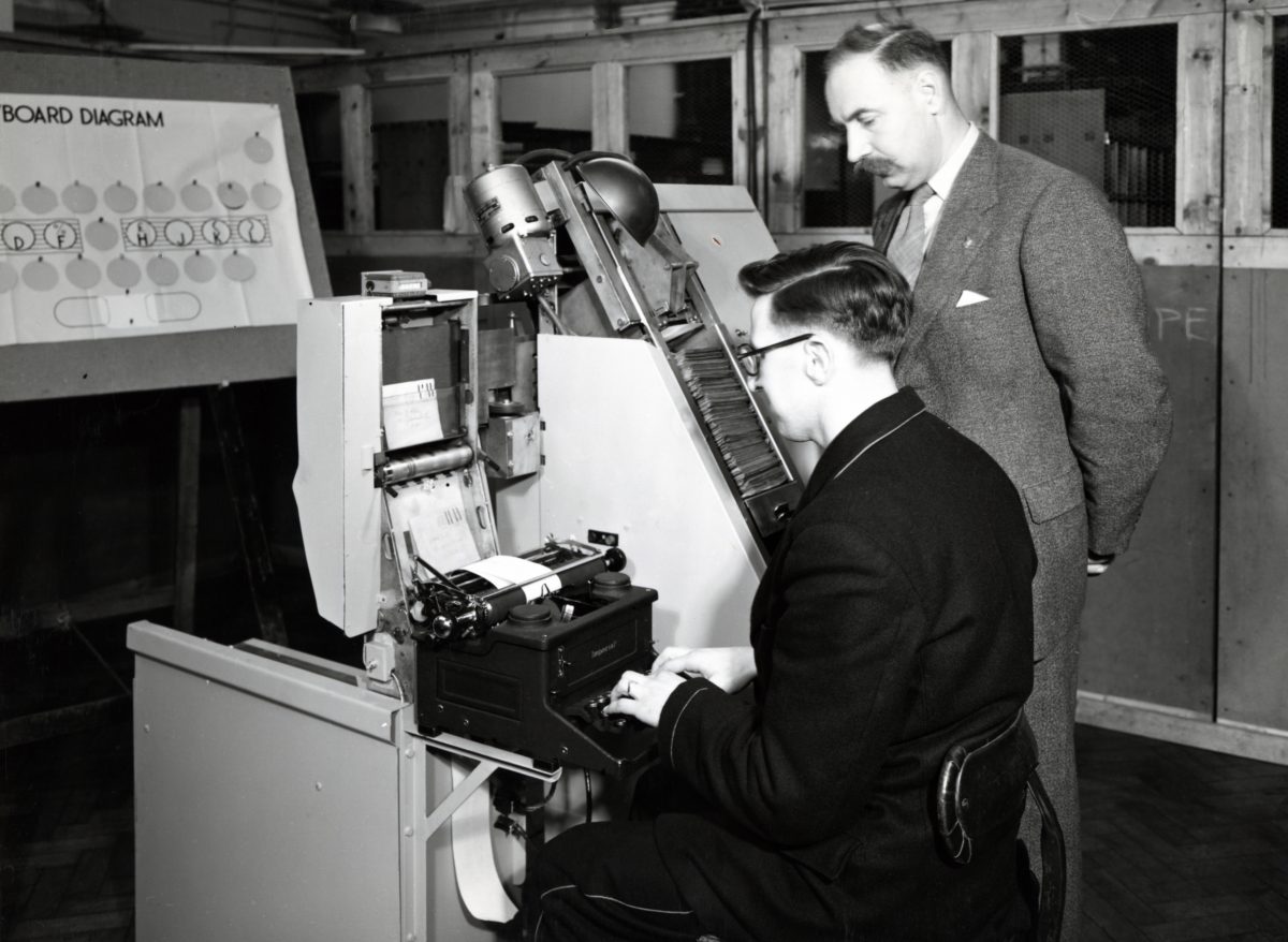 Letter sorting machine keyboard training