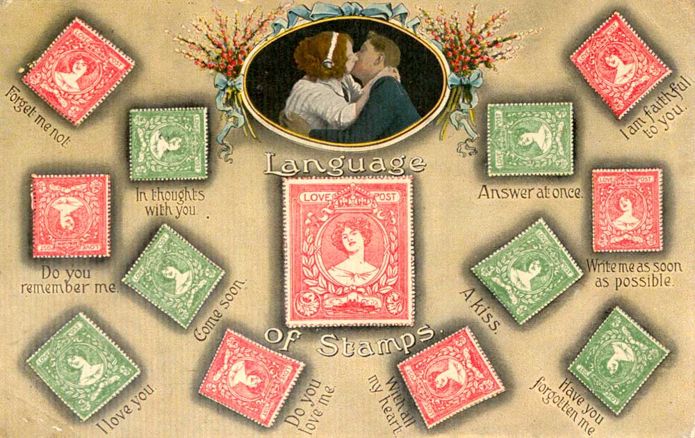 ‘Language of Stamps’ Postcard. 1915, 2005-0082/7