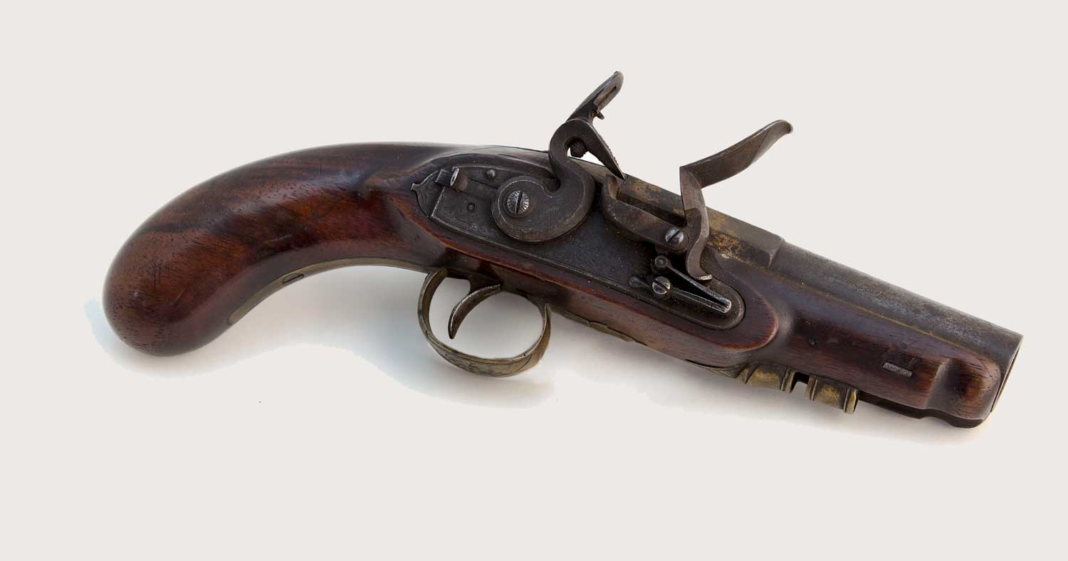 Flintlock pocket pistol engraved with 'J. HARDING & SON/ BOR'O LONDON' (2009-0060/1)