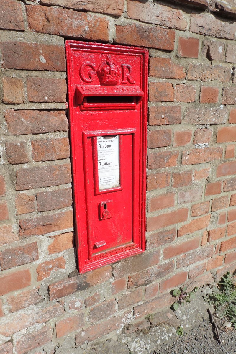 Wall post box at Burnham, Overy Staithe