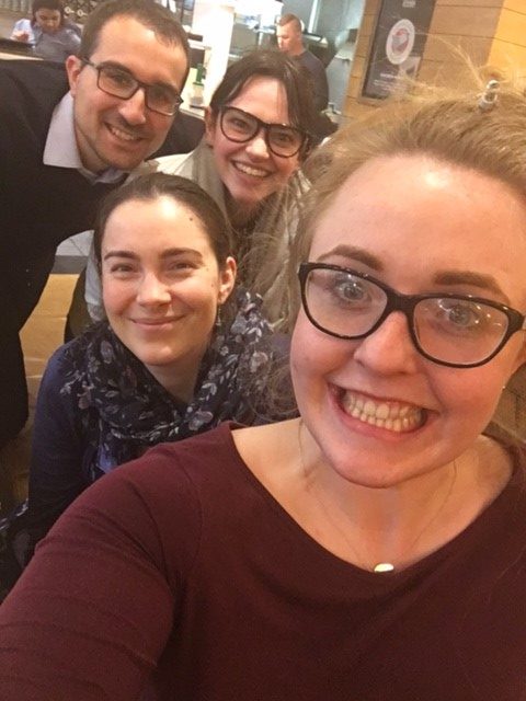 From left to right: Davide, Elizabeth (our Senior Visitor Experience Manager), Tash and Penny after a team meeting