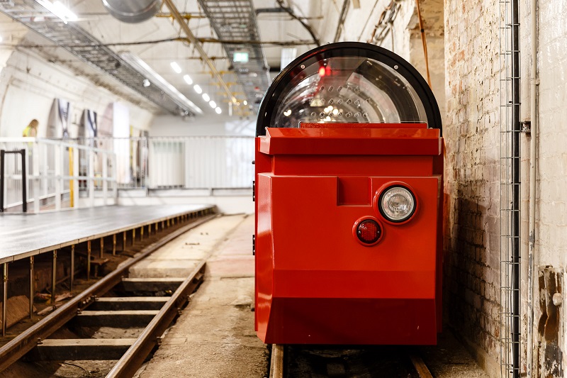 Red Mail Rail train at The Postal Museum 