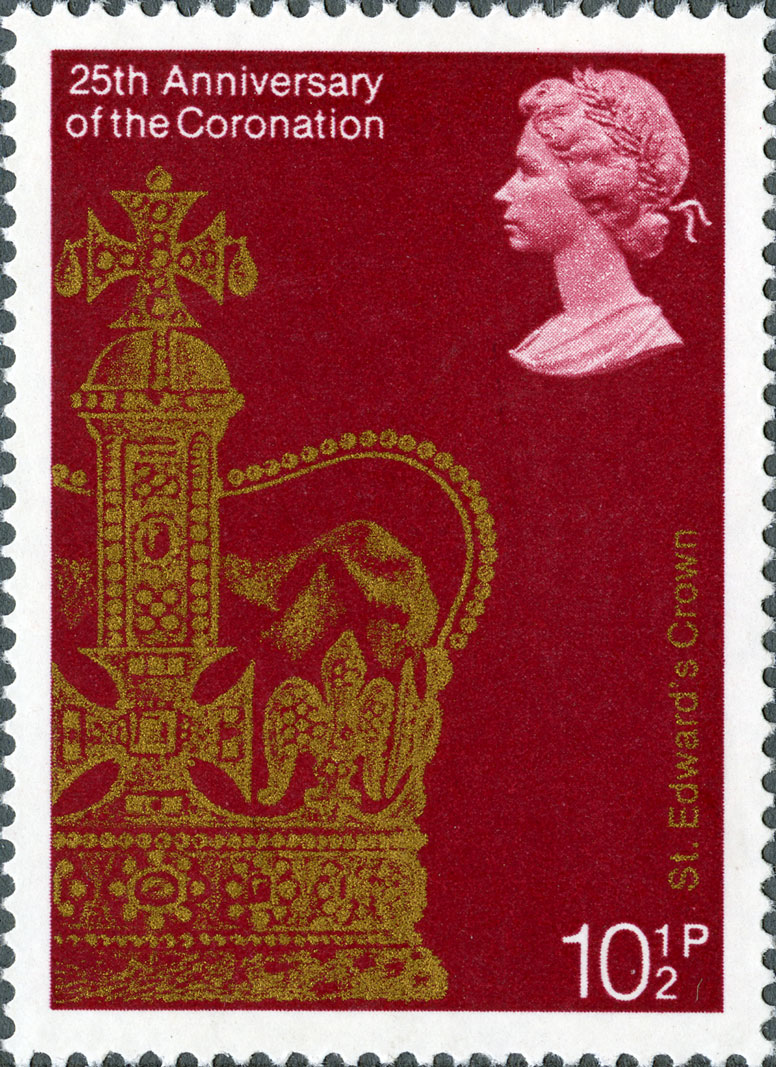 Stamp depicting a print of the St Edward's crown.