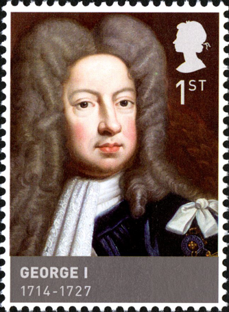 Stamp depicting a portrait of George I.