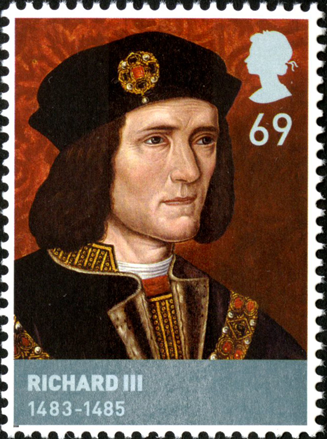 Stamp depicting the portrait of Richard III
