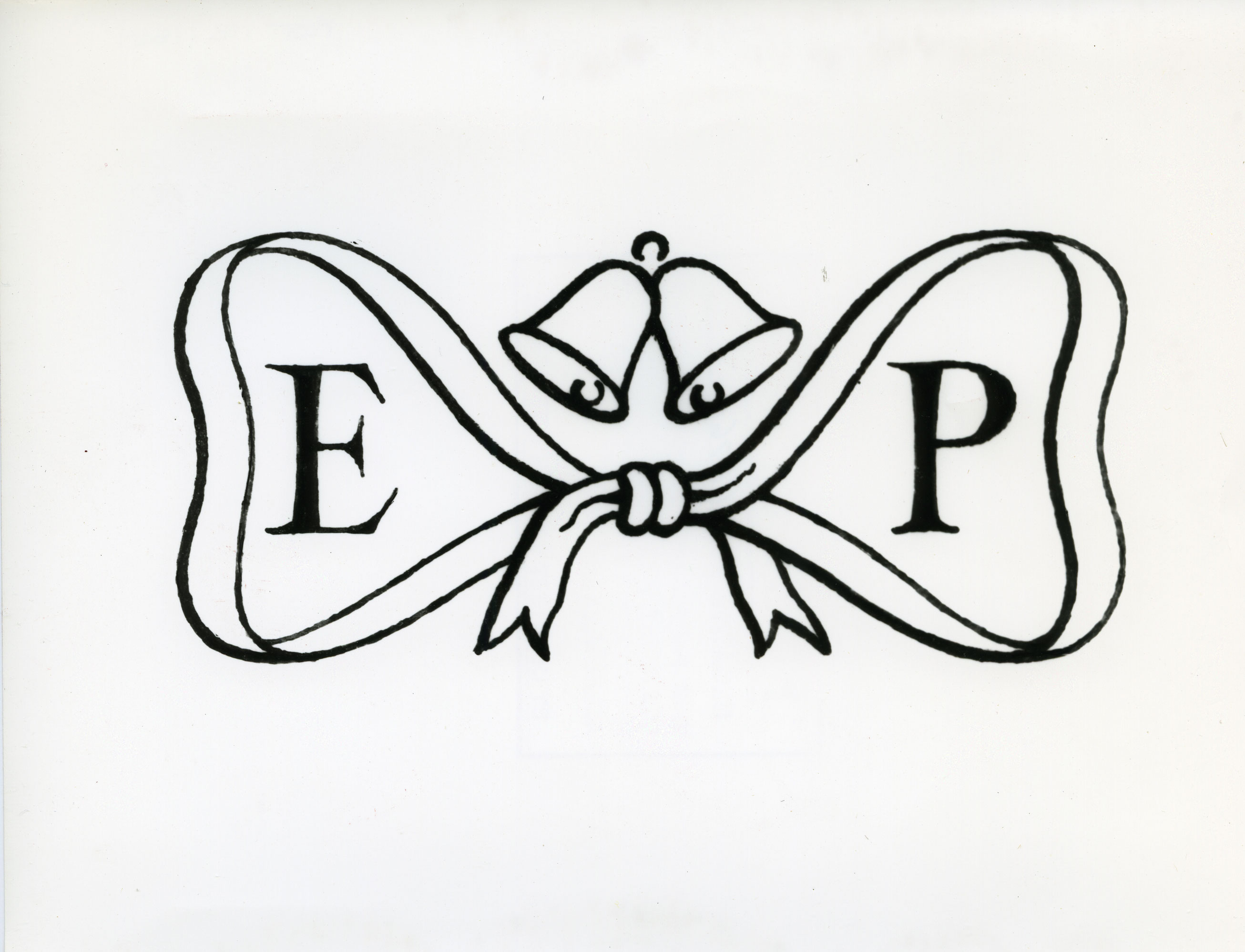 Image of the cancellation designed for the Royal Wedding consisting of the couples initials in a lovers knot.