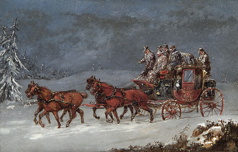 Mail Coach in Snowstorm, 1810-1894 (OB1994.225.1)