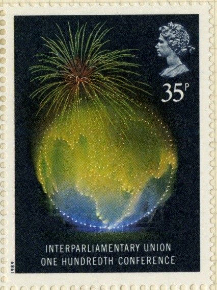 stamp with globe