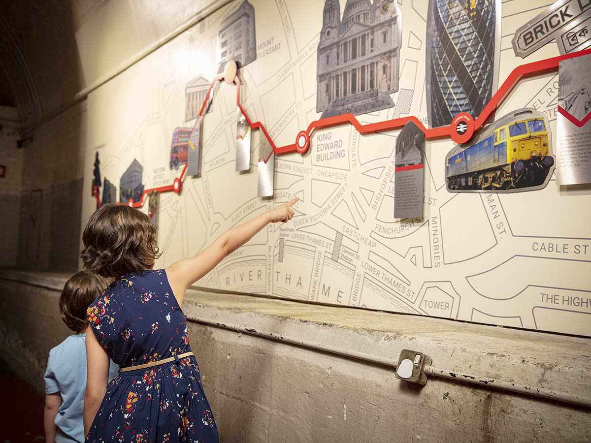 Follow the trail around the Mail Rail exhibition.