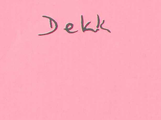 Dorrit Dekk's signature in the top right-hand corner.