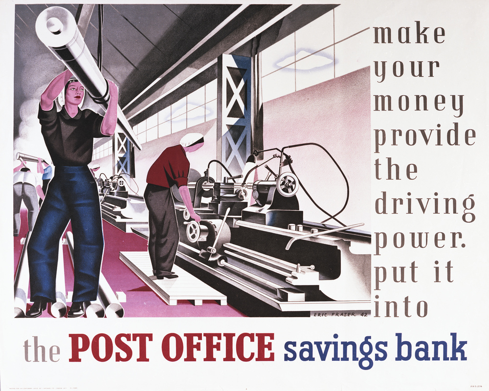 'Make your money provide the driving power'.
Poster designed by Eric Fraser, PRD 274, 1942, POST 110/3191.