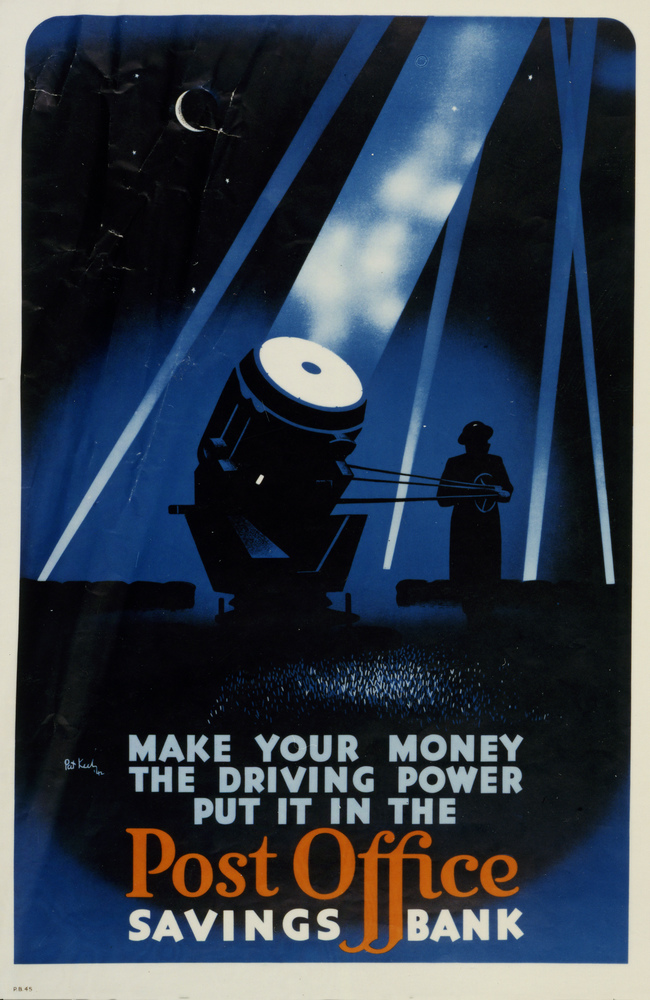 'Make your money the driving power.'
Poster designed by Pat Keely, PB 45, 1942, POST 110/4214.