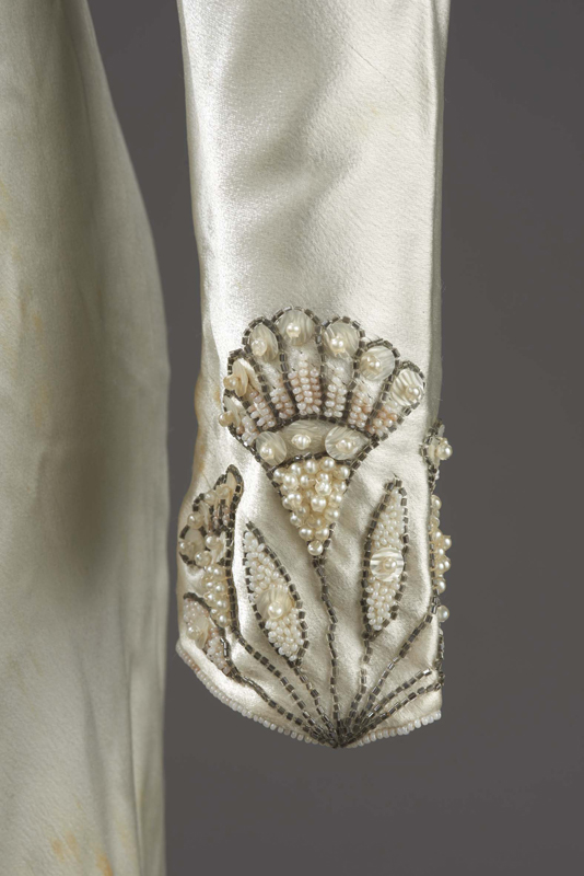 Cuff on Elizabeth Marner’s wedding dress, embroidered by her cousin Dorothy Tombs, 1938