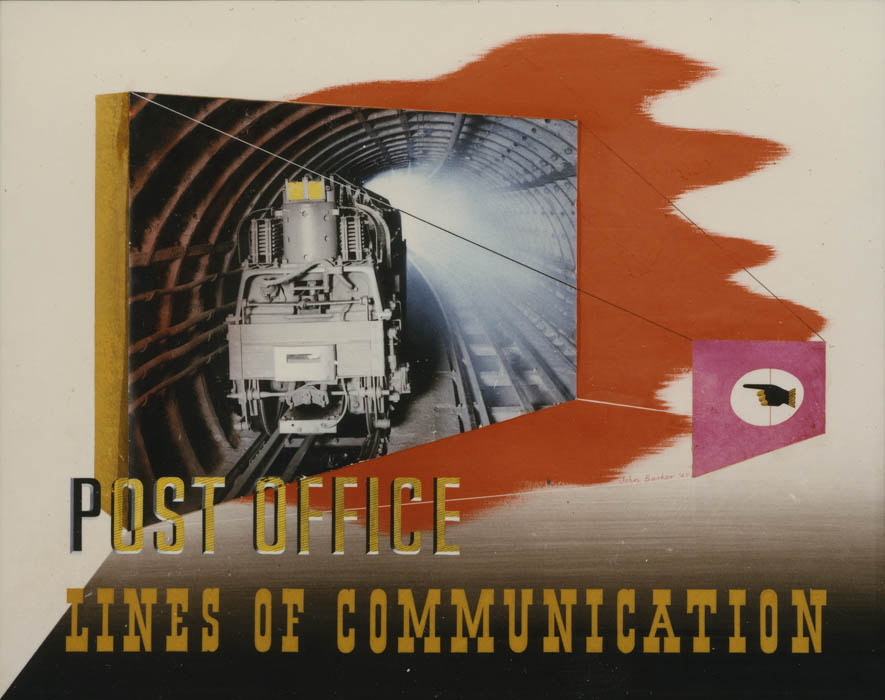 'Post Office Lines of Communication'. Poster artwork by John Rowland Barker (Kraber), 1947, POST 109/206.