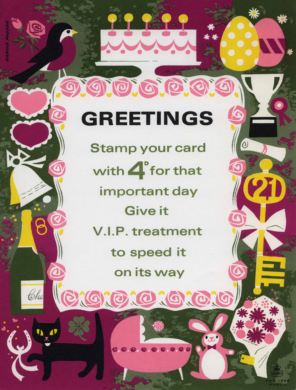 Greetings: Stamp your card with 4d for that important day