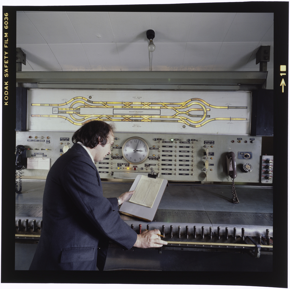 Post Office (London) Railway control desk, Mount Pleasant, 1973. POST 118/CT00358.