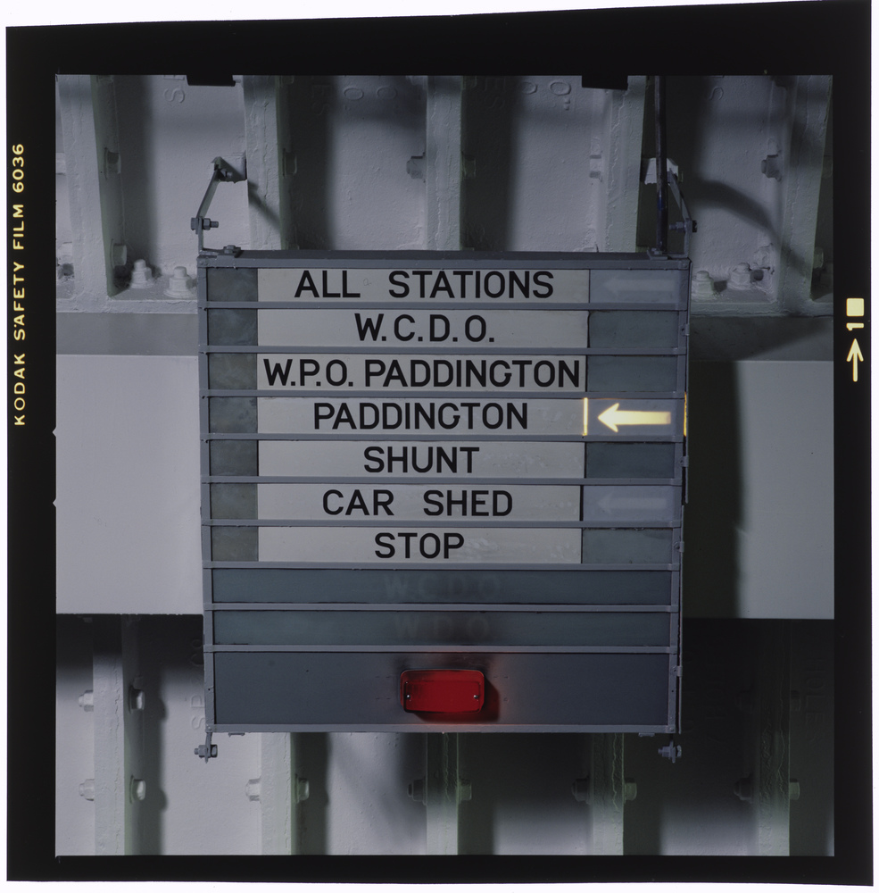Post Office (London) Railway train indicator board, 1973. POST 118/CT00358.