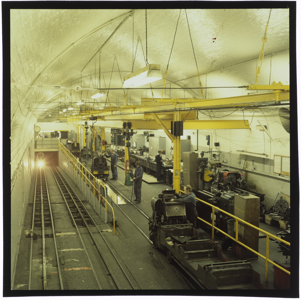 The Post Office (London) Railway car depot at Mount Pleasant (the site of our Mail Rail galleries), 1973. POST 118/CT00358.