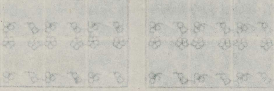 Image of the reverse of the sheet with flowers in each corner.