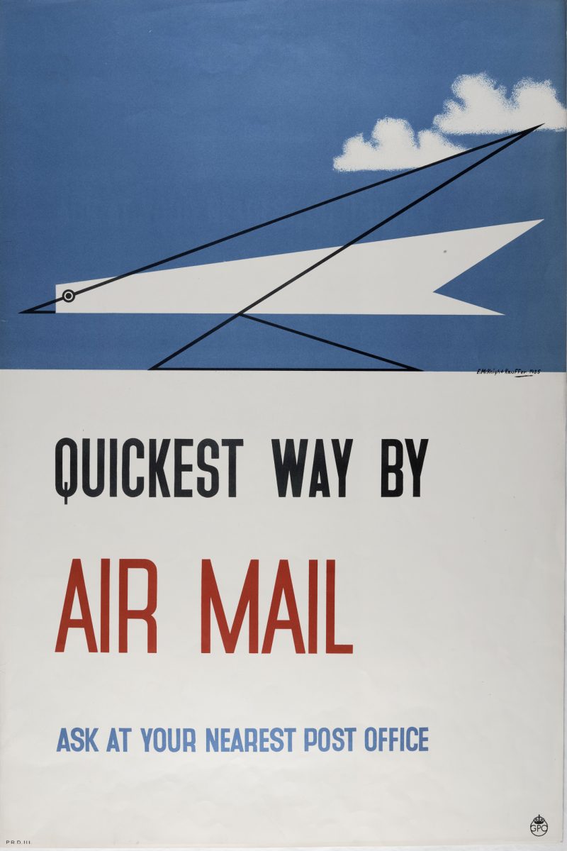 Poster advertising the air mail service in 1935.