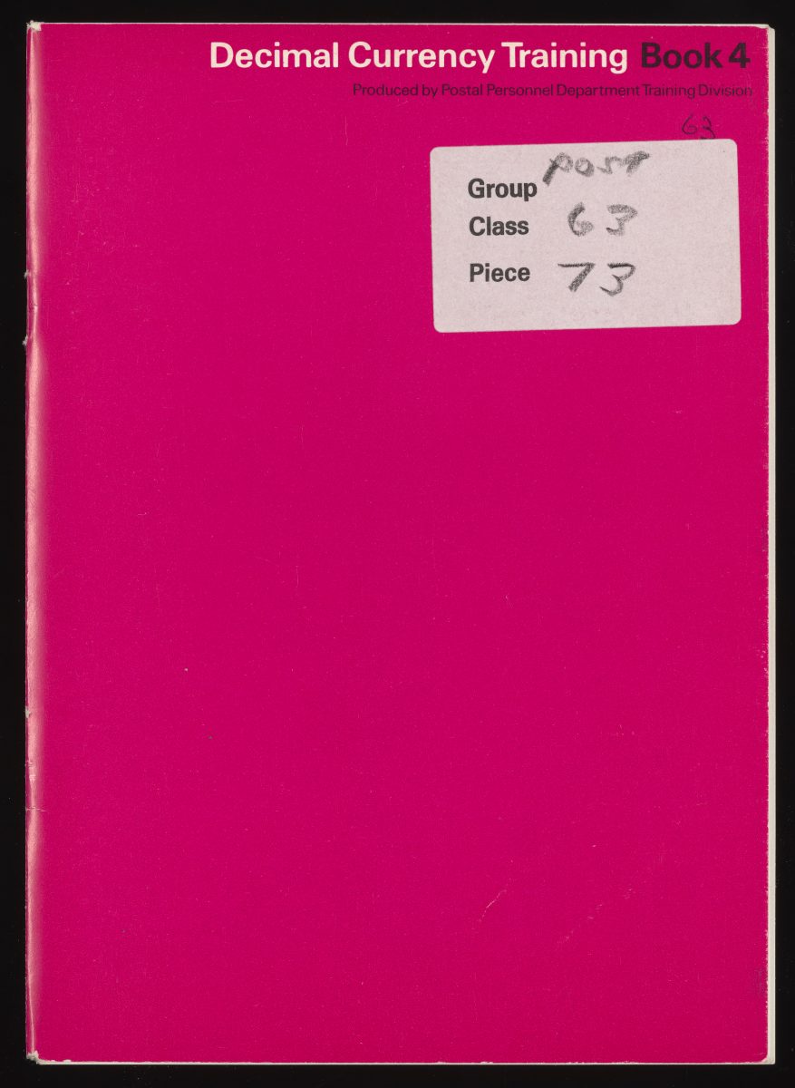 Decimal currency training cover in pink