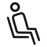 Symbol of a person sitting down
