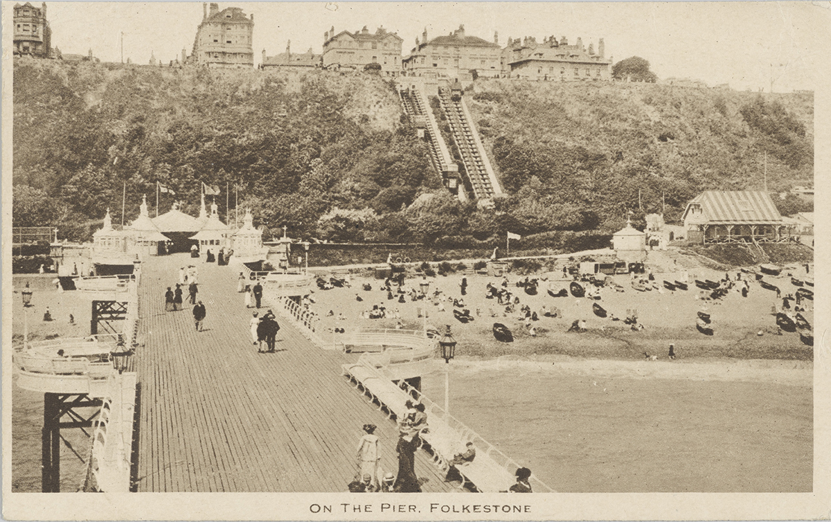 ‘On the Pier, Folkestone’ Postcard, 5 Oct 1920, PH64T/13b