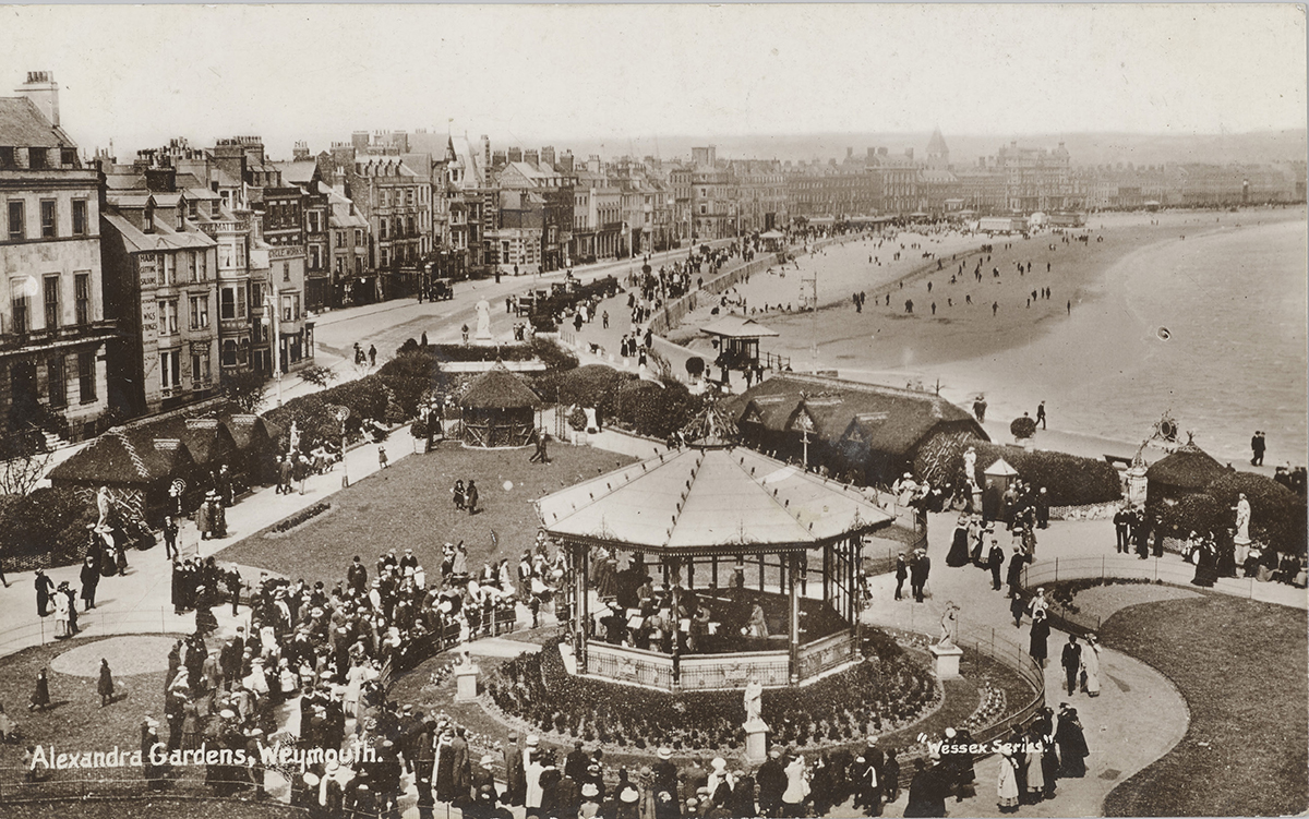 ‘Alexandra Gardens, Weymouth’ Postcard. 18 Jul 1909, PH64ZG/7c