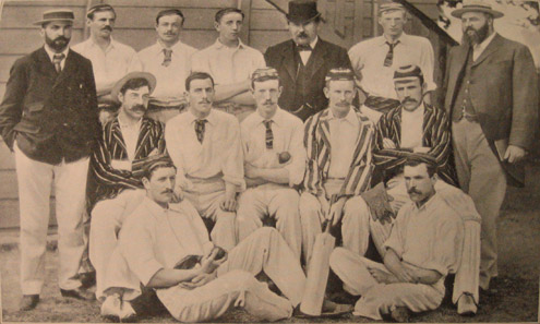 A sepia photograph of postal workers.