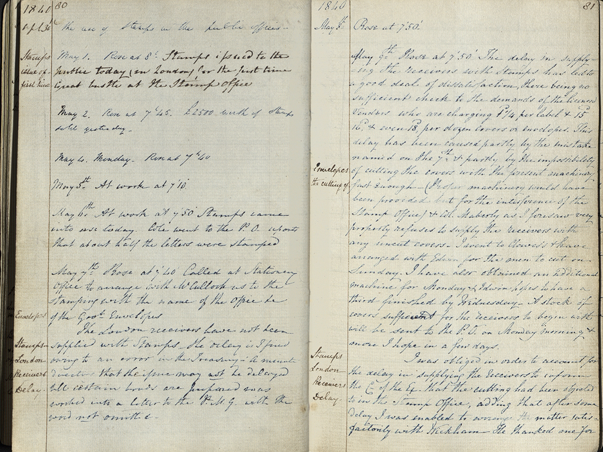 This written diary entry is at least 2 A4 pages long. The writing is small and cursive, so much so that you can't quite tell what the text says.
