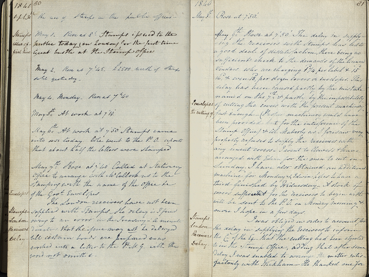 This written diary entry is at least 2 A4 pages long. The writing is small and cursive, so much so that you can't quite tell what the text says.