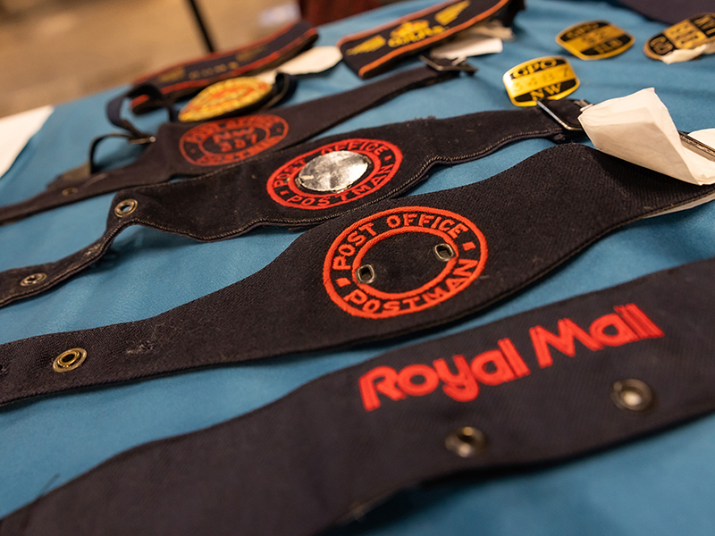 Badges displayed on a table