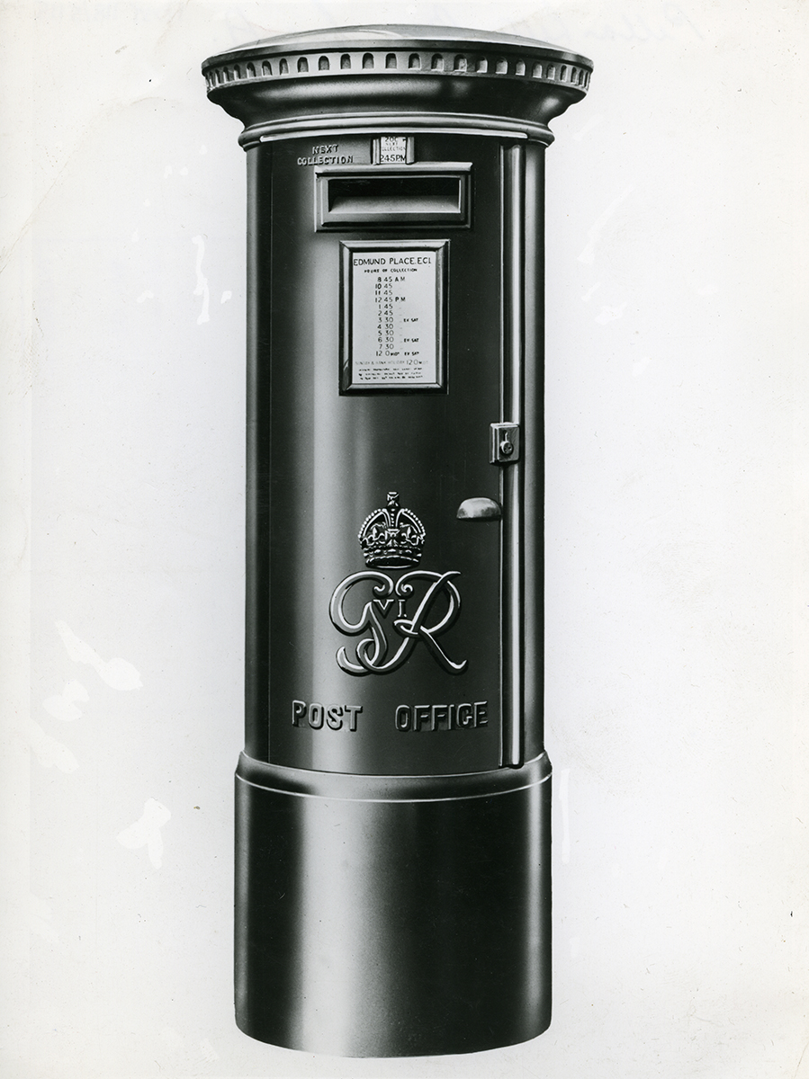 Illustration of a pillar box with a King George VI cypher, 1932 (POST 118/5115)