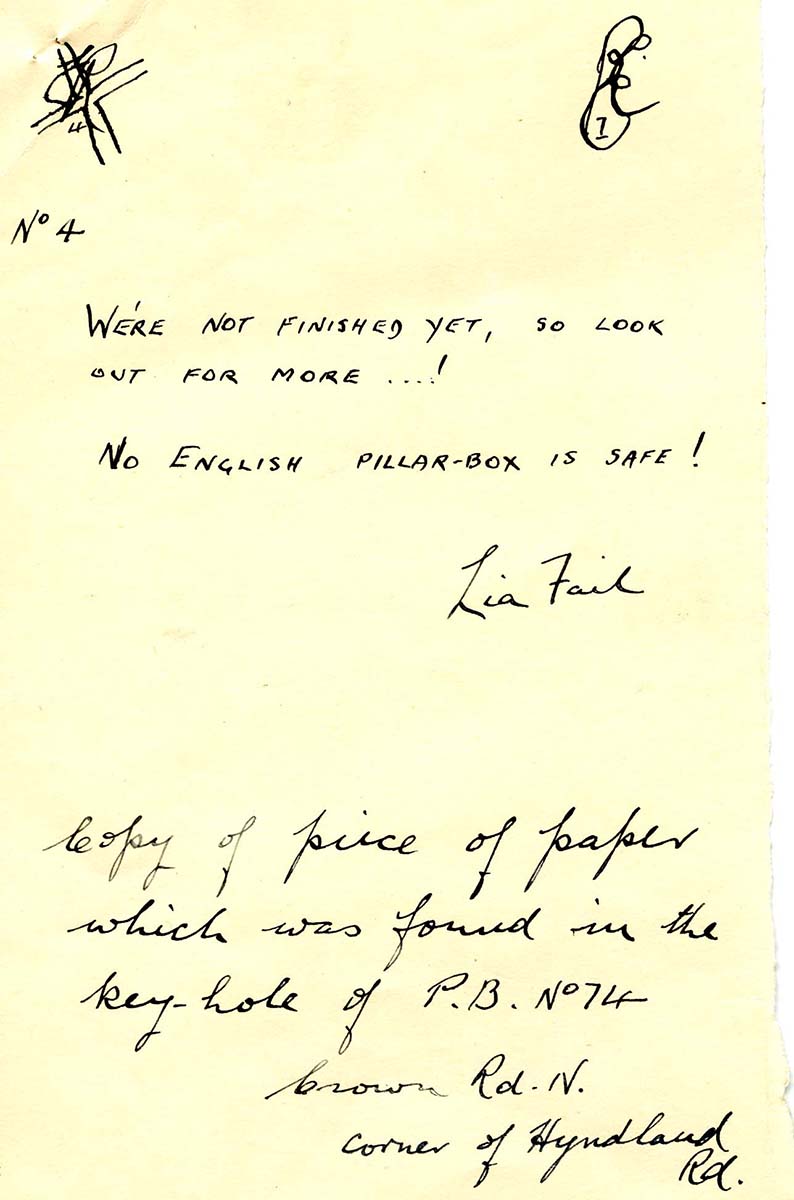 A scan of a handwritten letter. It says: 