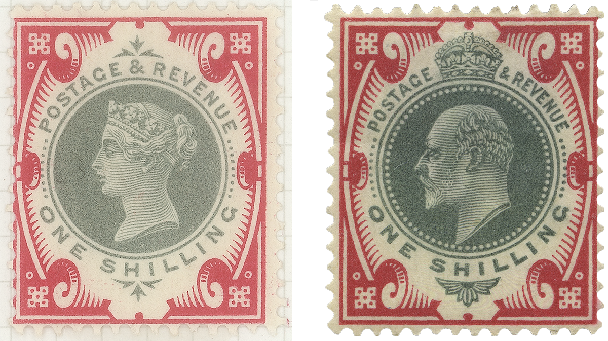 Two colour stamps used by Queen Victoria and King Edward VII