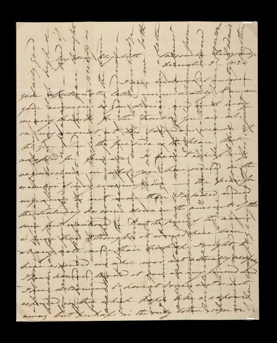 Example of a cross-written letter, with writing both horizontally and vertically.