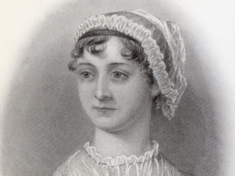 Black and white portrait of Jane Austen