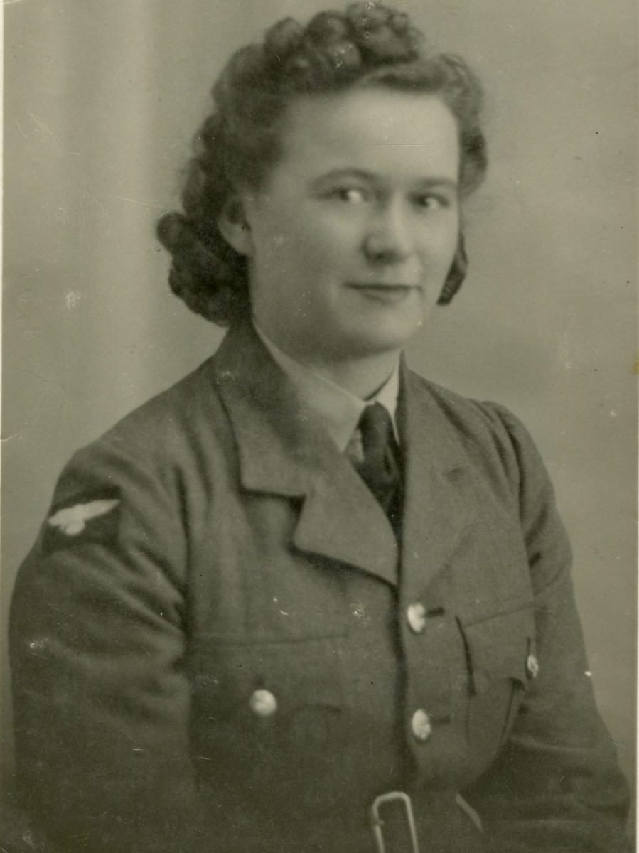 Black and white image of Freya in uniform