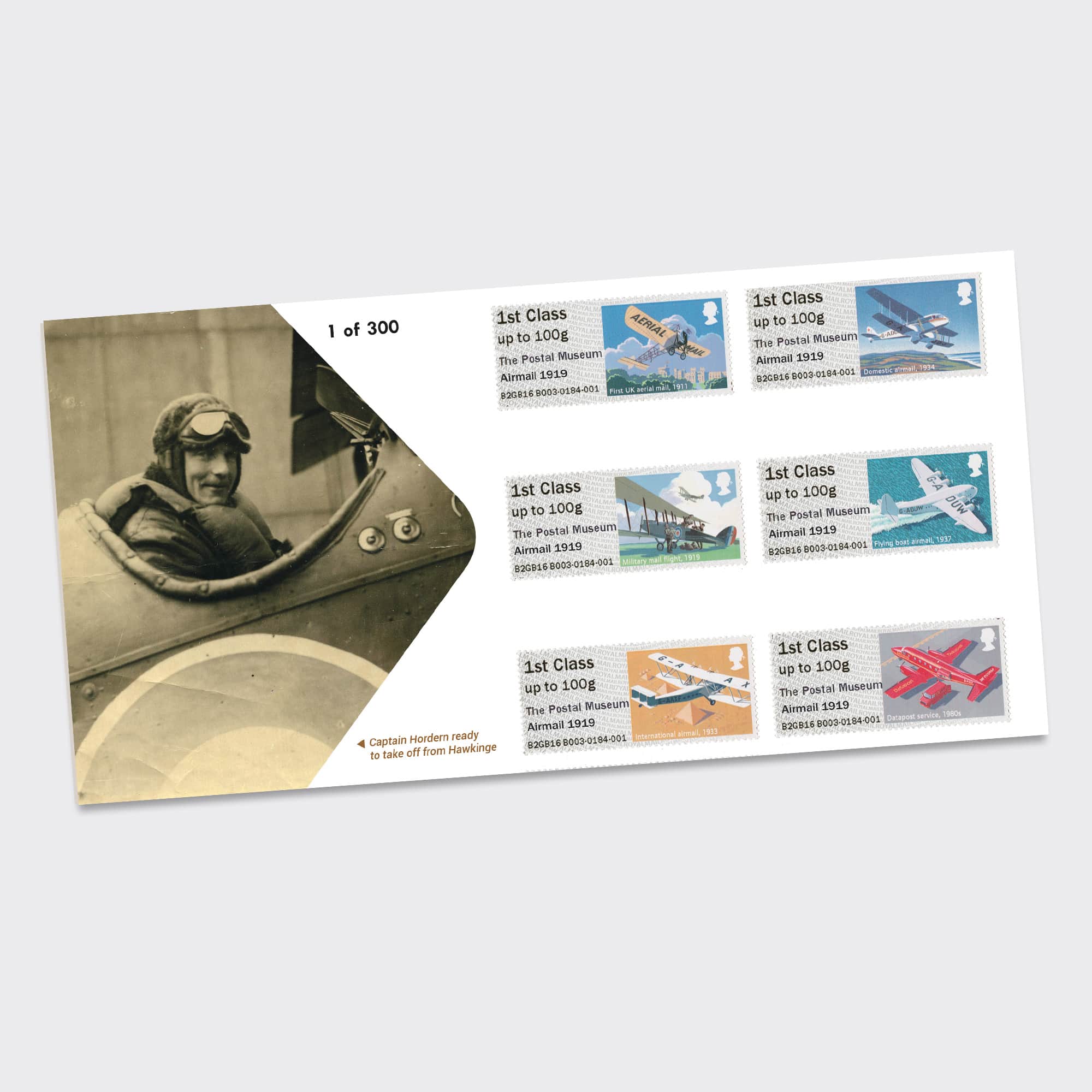 First class tamps showcasing different planes used for mail delivery