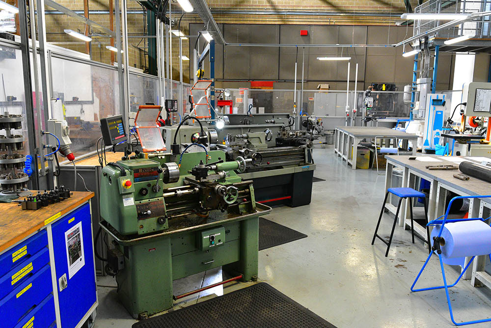 A room with machinery.